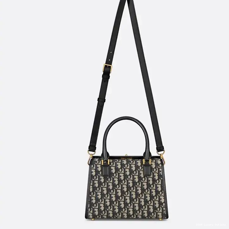 Cheap Bag Canvas Oblique Motif Blue Boston Dior Medium 0524 Luxury